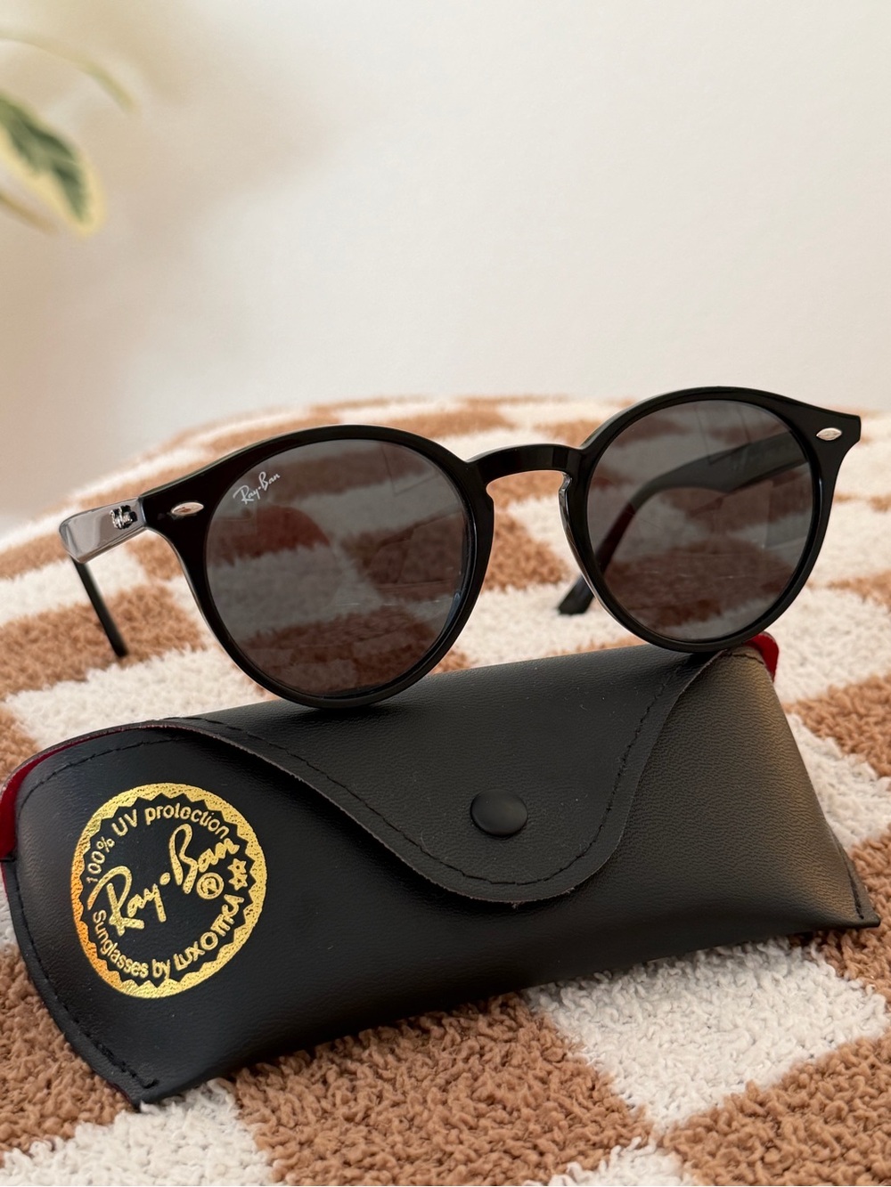 Ray-Ban Black Round Frame Sunglasses - Picture 5 of 6